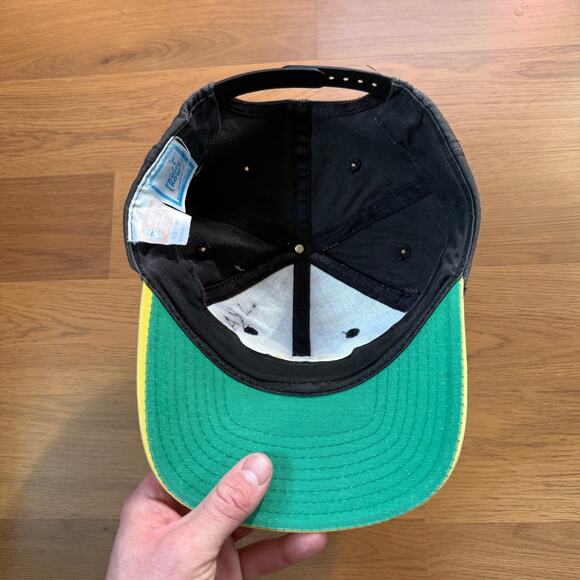 Vintage 90's University of Iowa Hawkeyes Faded Black Yellow Snapback Hat Cap VTG - Picture 3 of 5